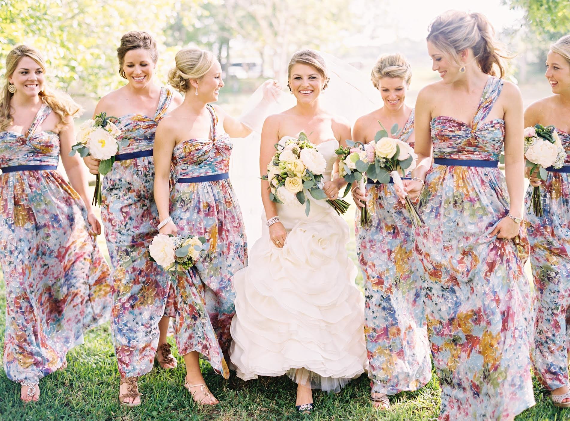 Mismatched Floral Bridesmaid Dresses