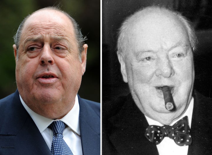 Sir Nicholas Soames and his grandfather, Sir Winston Churchill