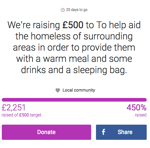 <strong>A screen capture of Robert's Go Fund Me page at 12pm on Wednesday</strong>