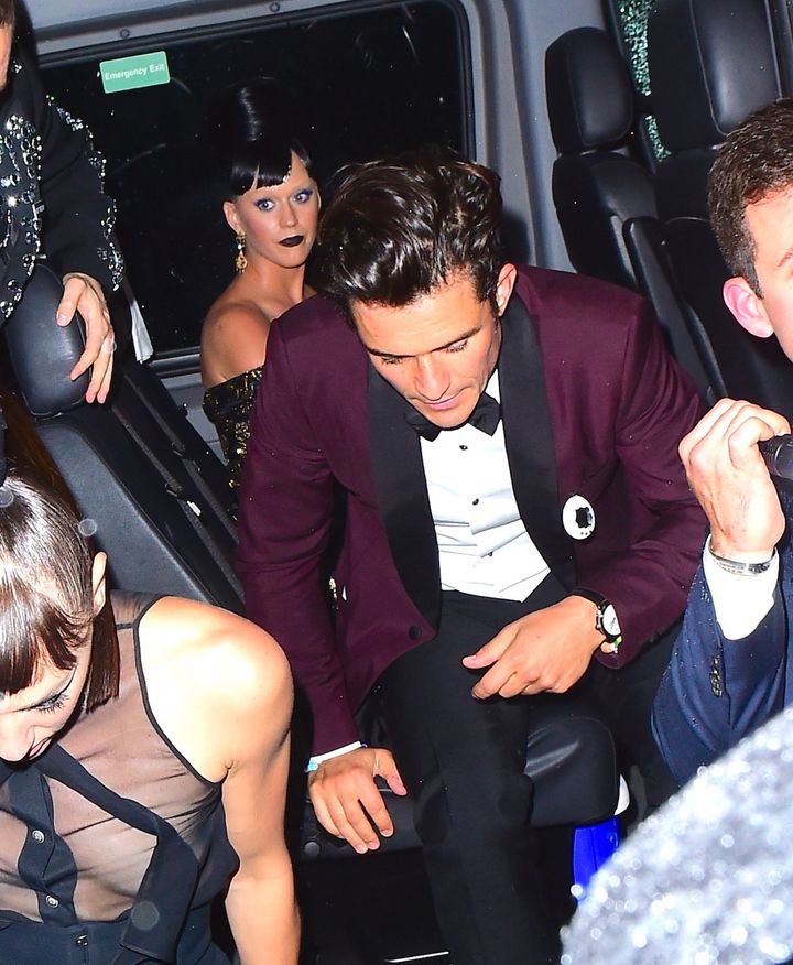 <strong>Katy and Orlando leaving a Met Gala party together</strong>