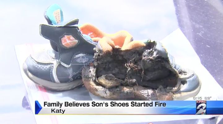 A Texas family believes a lithium battery inside of these light-up sneakers caused one of them to catch fire.