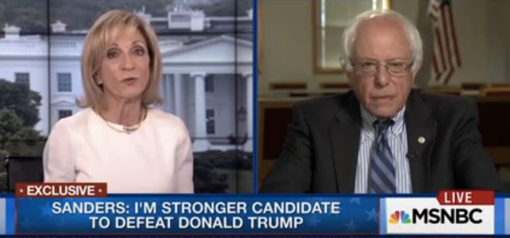 Bernie Sanders told MSNBC's Andrea Mitchell not to "moan... about Hillary Clinton's problems."