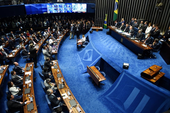 The Senate voted 55-22 to suspend Brazilian President Dilma Rousseff and launch an impeachment trial.