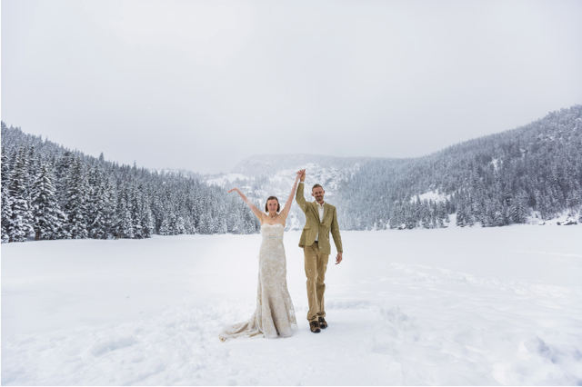 Nathan shot the remainder of the couple's wedding day after getting out of the lake.