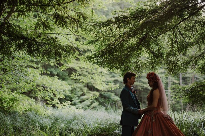 "We gave ourselves a long time to find the right location," the bride said. "It needed to be a private space where we felt surrounded by mother nature."