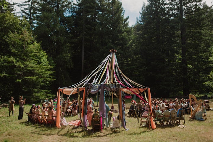 Castaneda's favorite thing about the wedding was getting <a href="http://apracticalwedding.com/2016/03/mendocino-woodlands/" target="_blank" role="link" data-ylk="subsec:paragraph;itc:0;cpos:__RAPID_INDEX__;pos:__RAPID_SUBINDEX__;elm:context_link">so many loved ones</a> in the same place at the same time.