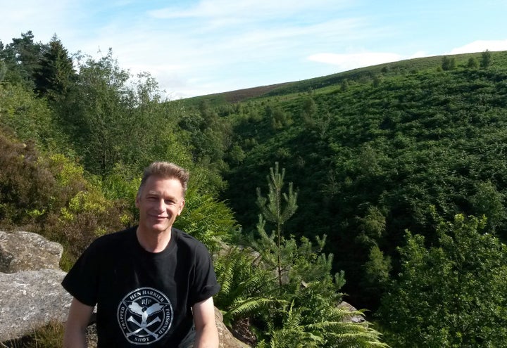 Chris Packham at a Hen Harrier Day protest in the Goyt Valley, Peak District, Derbyshire.