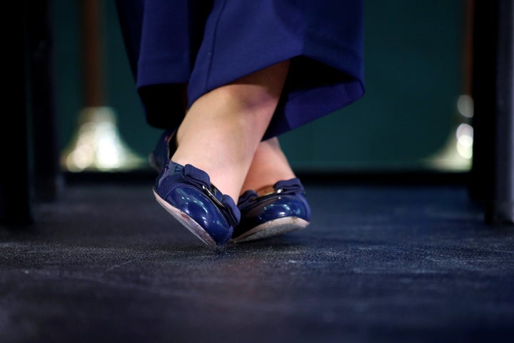 Hillary Clinton's feet in flats.