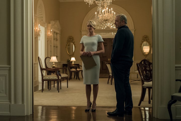 Claire Underwood on "House of Cards" is almost never seen without spiky stilettos.