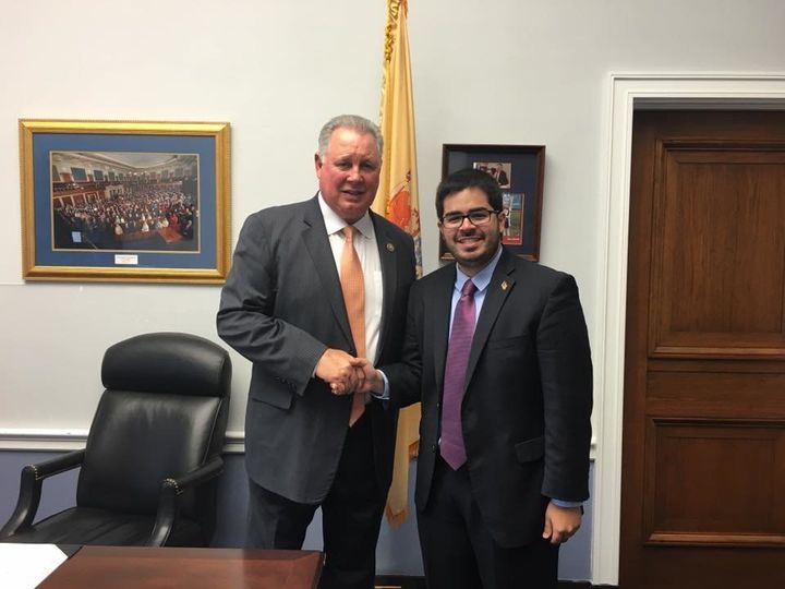 Guillermo Guasp Perez of the University of Puerto Rico met with Rep. Albio Sires (D-N.J.) in April. Guasp Perez is unhappy with the legislation underway to help the island.