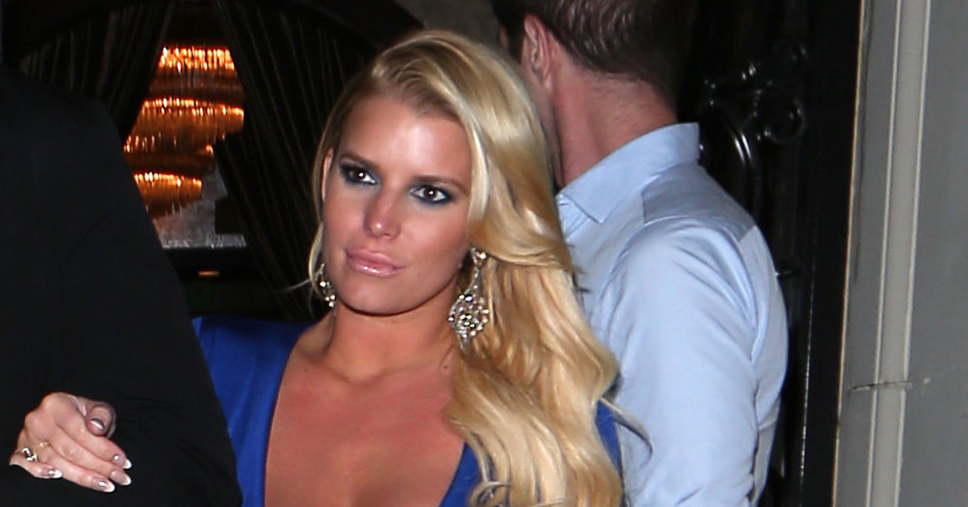 Jessica Simpson Is A Vision In Blue On Date Night With Husband Eric