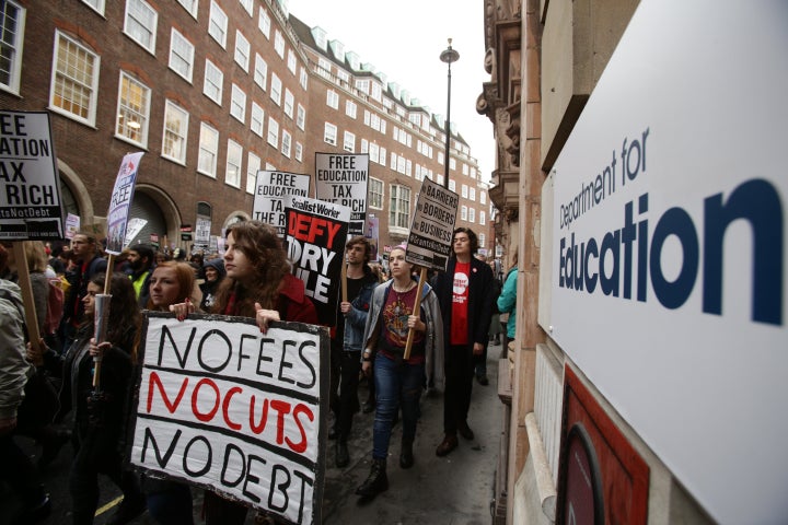 Tuition fees have prompted well-attended protests in London over the past four years