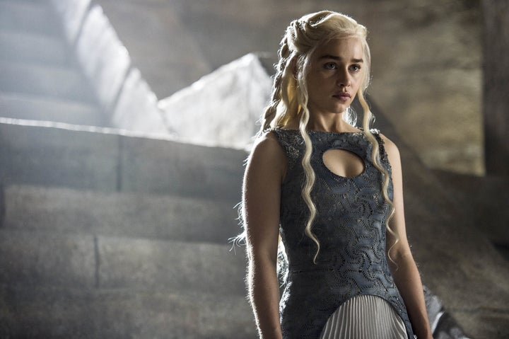 Emilia Clarke as Daenerys Targaryen on