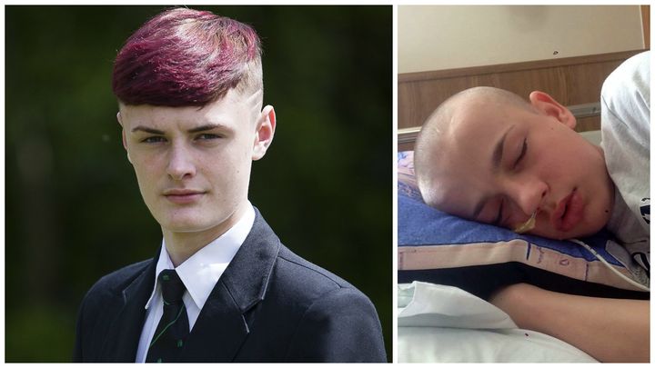 <strong>Daniel Bradbury, left, was placed in isolation for dying his hair to support his friend Kallum Aish, right</strong>