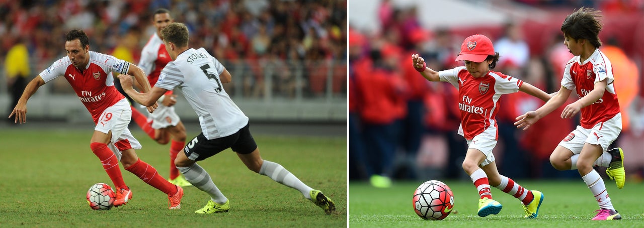 Santo Cazorla's son Enzo also appears to mimic his father's body language on the pitch.