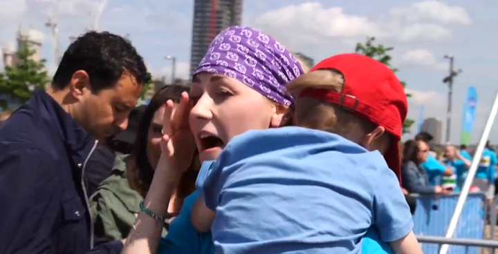 Lucy Constable ran to see her son at the end of the 5k race