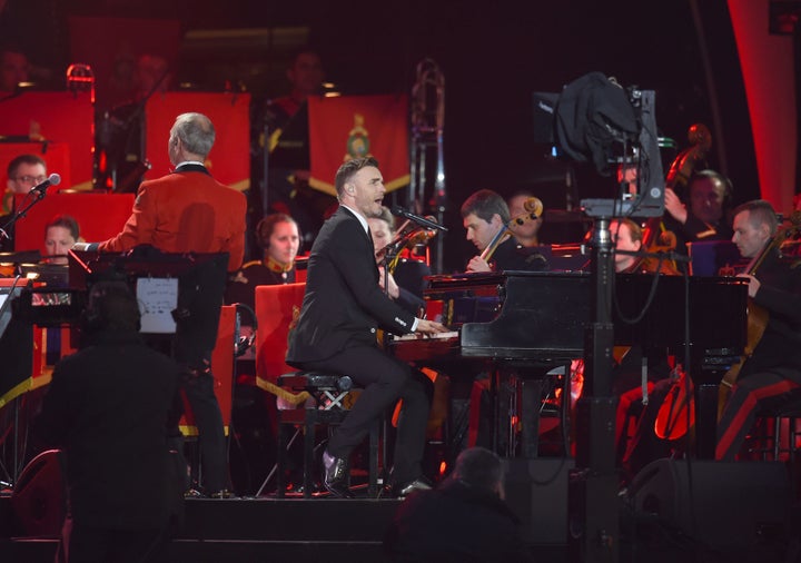 <strong>Gary Barlow performs at the event</strong>