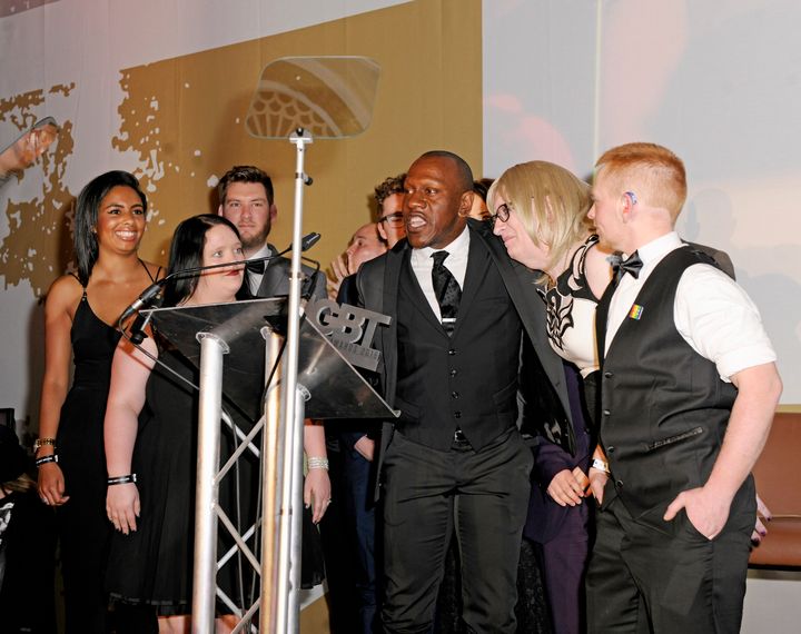 <strong>Asda representatives celebrated as they accepted the award on Friday</strong>