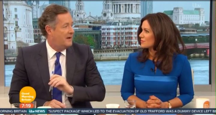 Piers Morgan and Susanna Reid clashed in Monday's 'GMB'