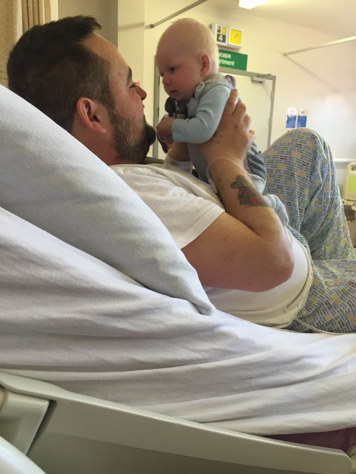James Rushby and his four-month-old son