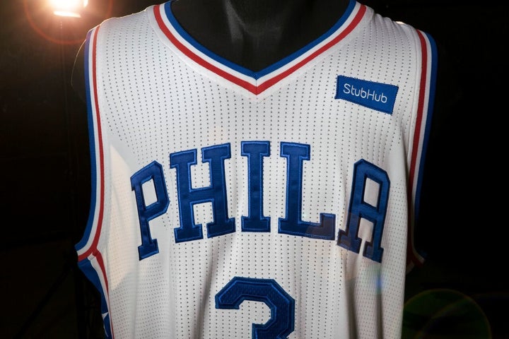 At least the StubHub logo matches the 76ers color scheme.