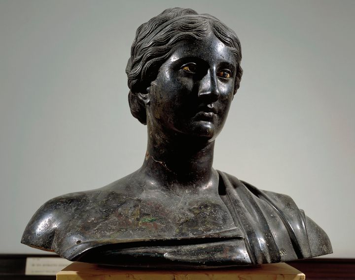 Bust of Sappho from the Villa of the Papyri, Herculaneum, Campania, Italy.