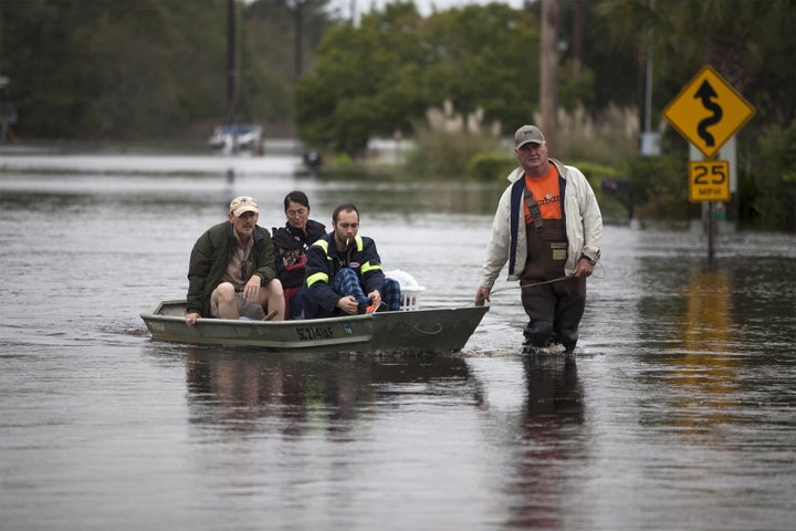 Torrential rainfall caused 20 to 25 dams to fail in South Carolina, contributing to massive flooding throughout the state that resulted in 17 deaths.