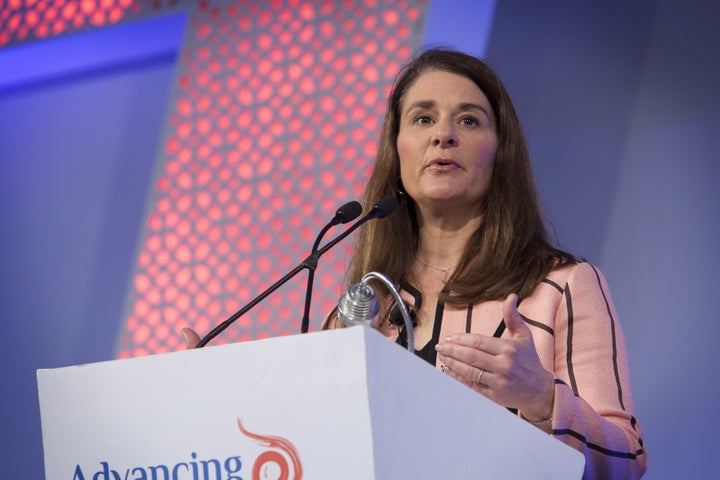 Melinda Gates, co-chair of the Bill and Melinda Gates Foundation, speaks at the Advancing Asia Conference in New Delhi, India. 