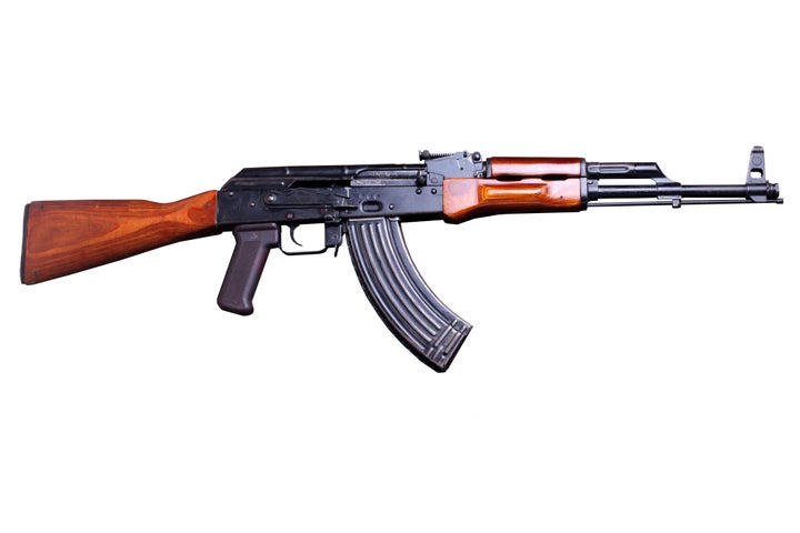 Authorities allege they found an AK-47, like the one pictured, near to where Post was lurking in the woodlands.