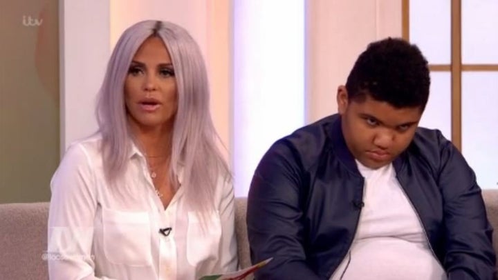 Katie Price with her son, Harvey.