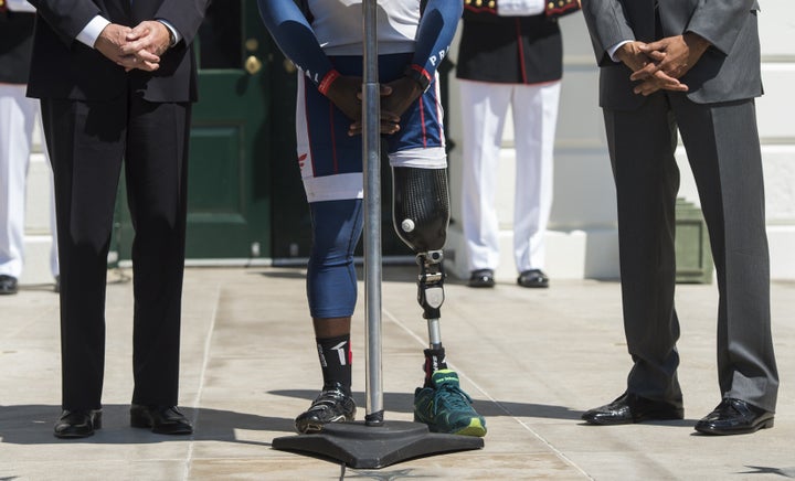 A White House ceremony in April honors military members on the occasion of the Wounded Warrior Ride.