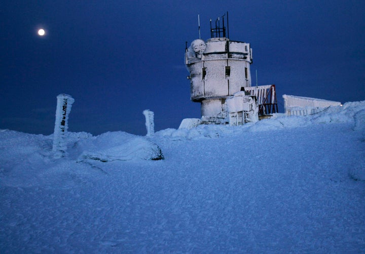 Mount Washington Observatory's tower, pictured, is located at the top of the tallest peak in the Northeast. The strongest gust of wind reported there was 231 mph.