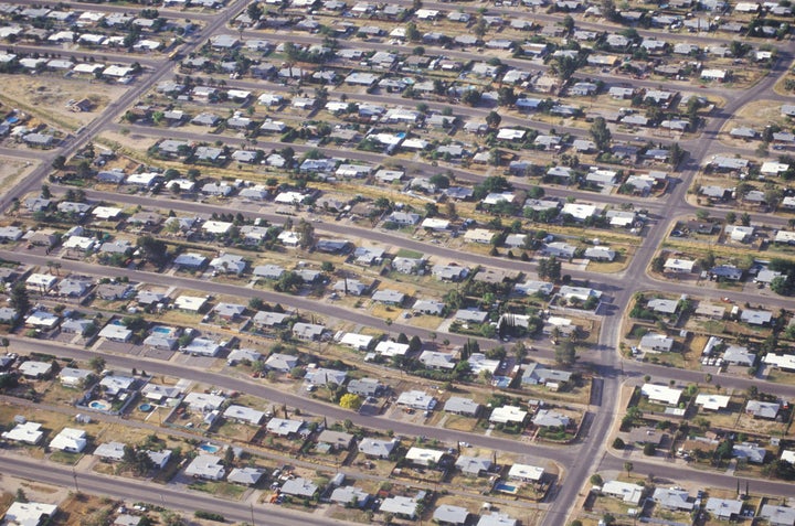 Urban sprawl in places like Arizona, pictured above, was the biggest contributor to natural land loss in the American West be