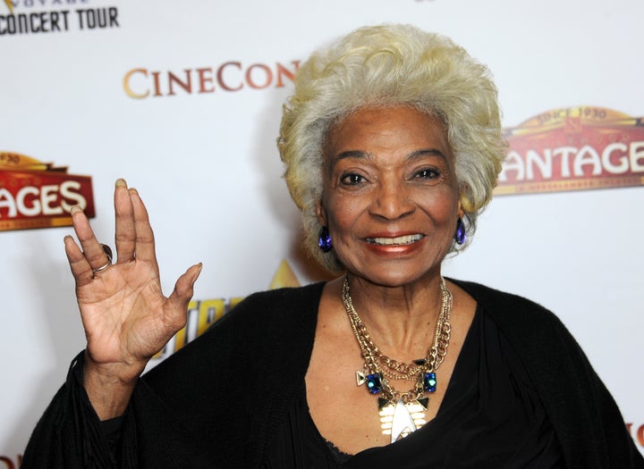 Nichelle Nichols arrives for Star Trek: The Ultimate Voyage 50th Anniversary Tour in 2016.