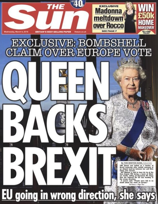 IPSO has ruled that The Sun's 'Queen backs Brexit' front page headline was inaccurate