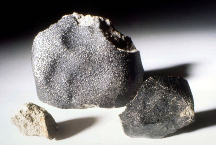 Meteorites can range from a few grams to several dozen tons in size. These Martian meteorites are seen at auction in New