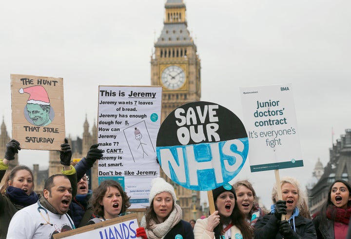 Junior doctors protesting in February