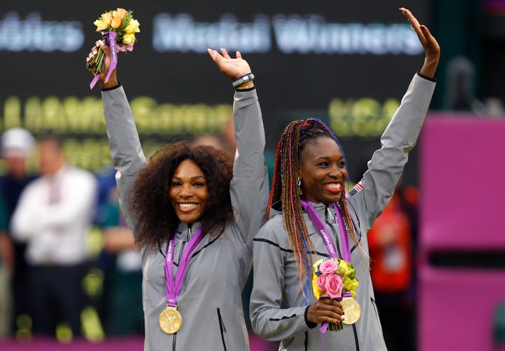 Venus and Serena Williams at the 2012 Olympics in London.