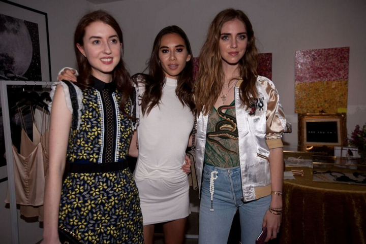 "Marrakech Meets California" hosts artist Isabella Huffington and designer Rumi Neely with blogger Chiara Ferragni at the Mar