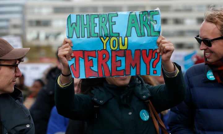 An angry protester campaigns during a junior doctors strike on April 26