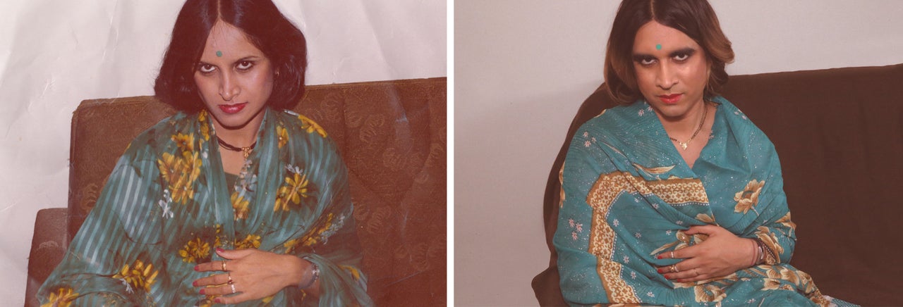 Vivek Shraya's mother (L) and Vivek Shraya (R).