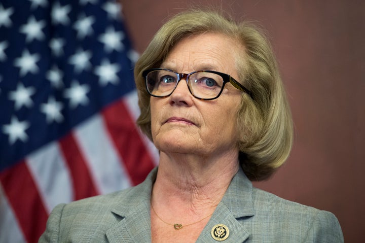 Rep. Chellie Pingree at a news conference in the Capitol Visitor Center to introduce legislation that would standardize food date labeling to help reduce food waste.