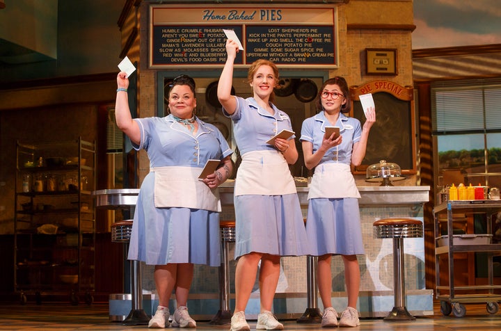 Keala Settle, Mueller and Kimiko Glenn in "Waitress." 