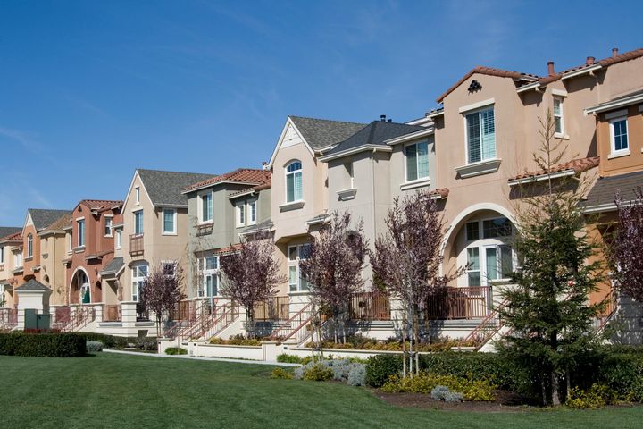 Townhouses in San Jose, California. Almost half of the homes in the San Jose metro area are valued at over a million dollars, according to a May 19, 2016 report from real estate site Trulia.