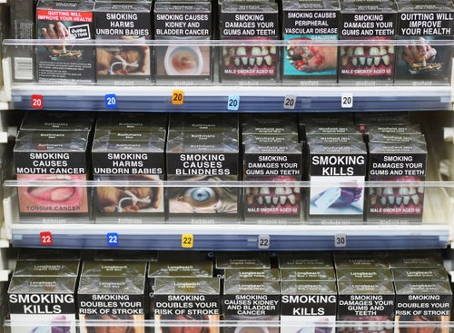 why do cigarette packets have pictures Cigarette Packets Standardised With Explicit Warnings Of Smoking Dangers Go  On Sale Today