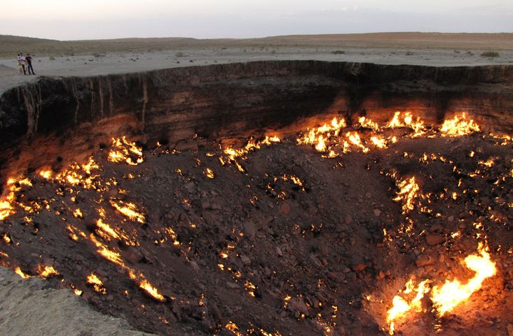 'The Gateway to Hell,' a huge burning gas crater in the heart of Turkmenistan's Karakum desert.