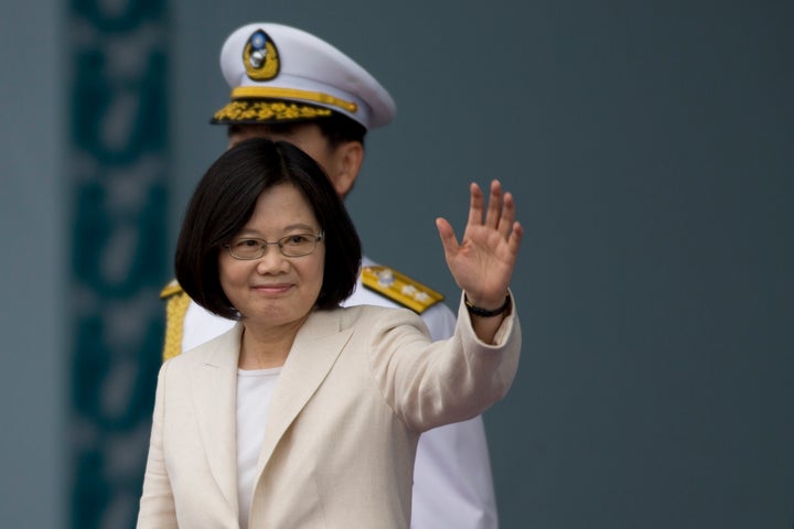 Tsai Ing-wen, Taiwan's first female president, was sworn into office Friday. She said Taiwan must be a "staunch guardian of peace" with China.