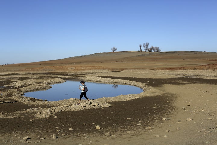 Folsom Lake, in California, was at 17 percent of its capacity in 2014, thanks to drought conditions.