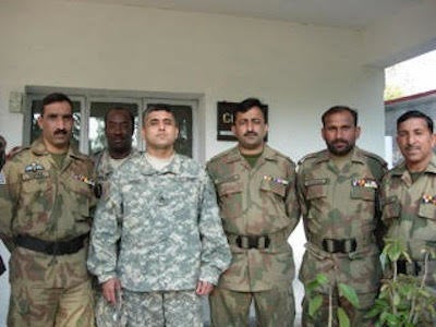 Sangi, second from the left, with officers in the Pakistan Army.