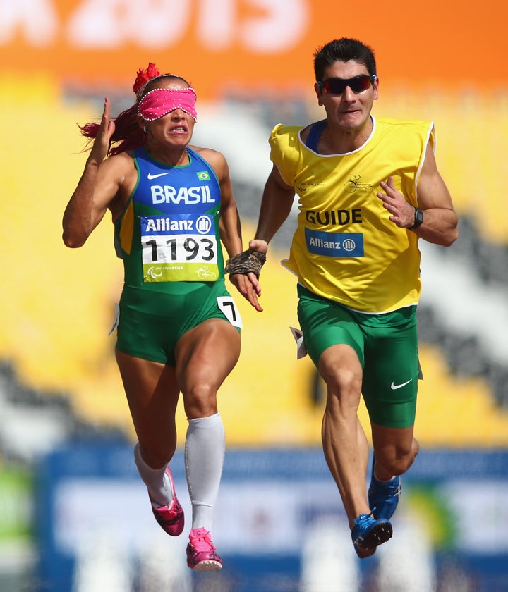 Guilhermina competes in the women's 100-meter T11 heats during the Morning Session on day six of the IPC Athletics World Cham